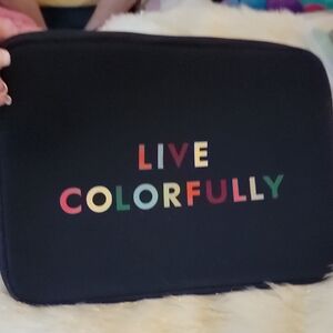 Kate Spade "Live Colorfully" 14" Laptop Sleeve with Mukticolor Text